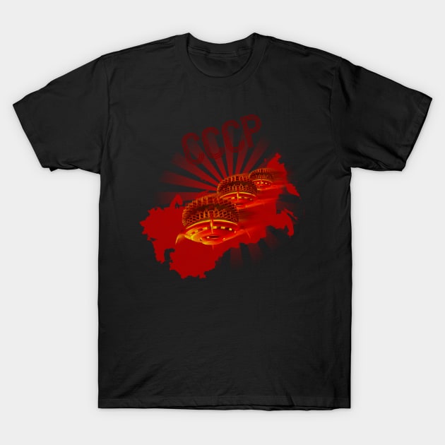 Soviet Union architectural space age design by UrbanHero T-Shirt by MotorManiac